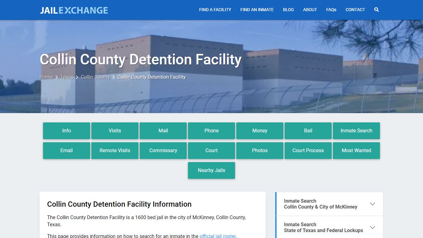 Collin County Detention Facility, TX Inmate Search, Information